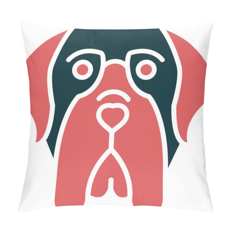 Personality  English Mastiff Dog Head Icon Vector Illustration Pillow Covers