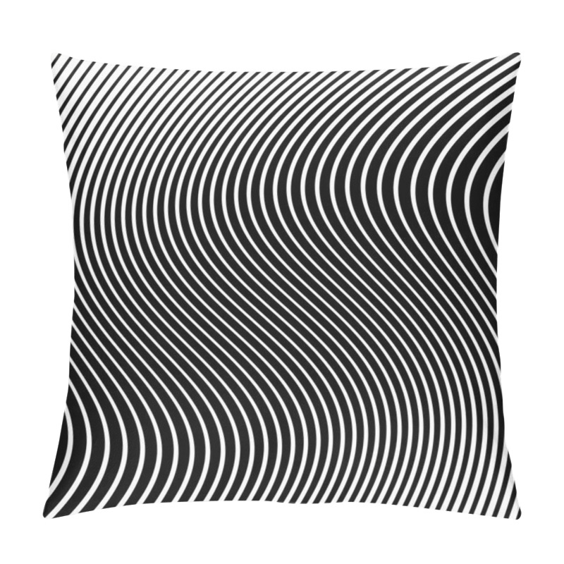 Personality  Abstract Background With Wavy Lines. Pillow Covers