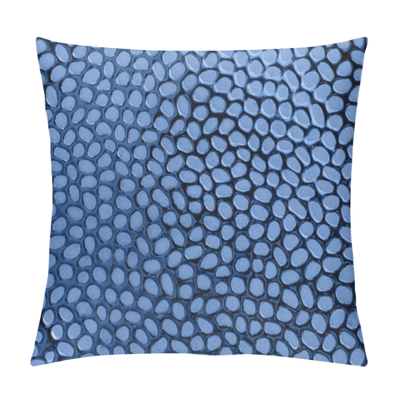 Personality  Abstract Background Of Matte Rounded Spots On A Glossy Surface Toned Classic Blue Trend Color Of The Year 2020. Surface And Texture As Design Element. Full Frame. Top View. Pillow Covers