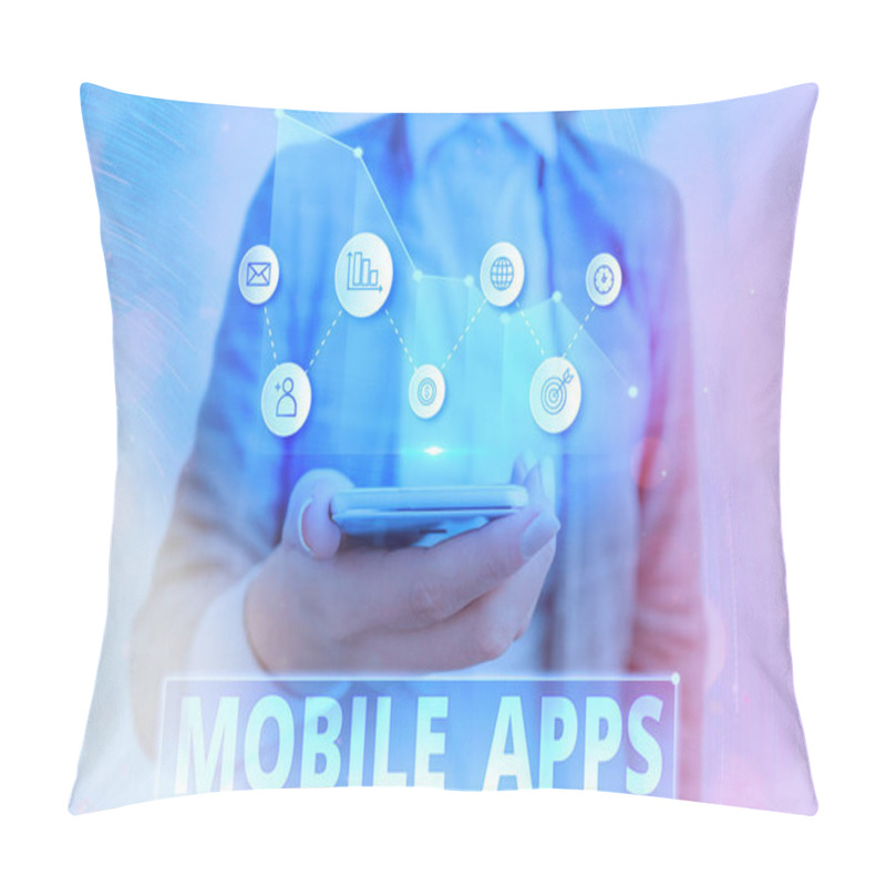 Personality  Text Sign Showing Mobile Apps. Conceptual Photo A Software Application Designed To Run On Handheld Devices. Pillow Covers