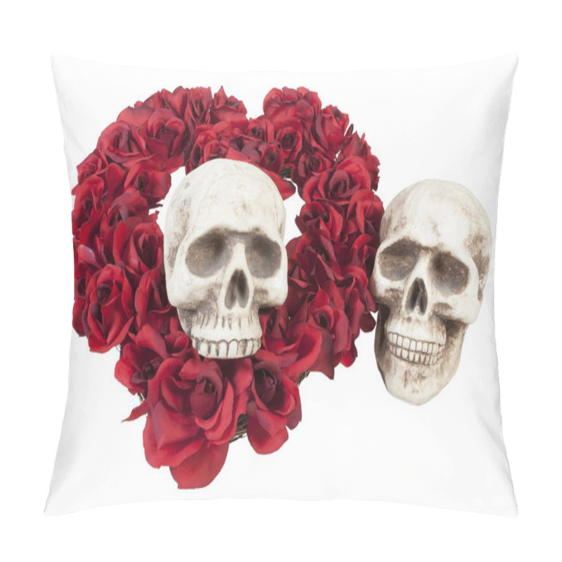 Personality  Skulls With Heart Of Roses Pillow Covers