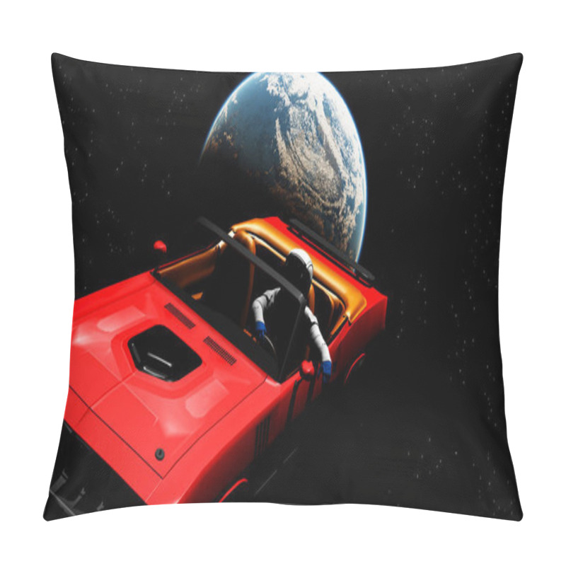 Personality  The Car Image In Space 3D Illustration Pillow Covers