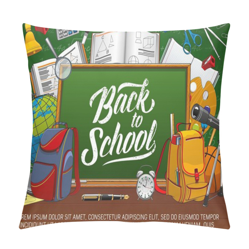 Personality  Time To School, Chalkboard And Educational Means Pillow Covers