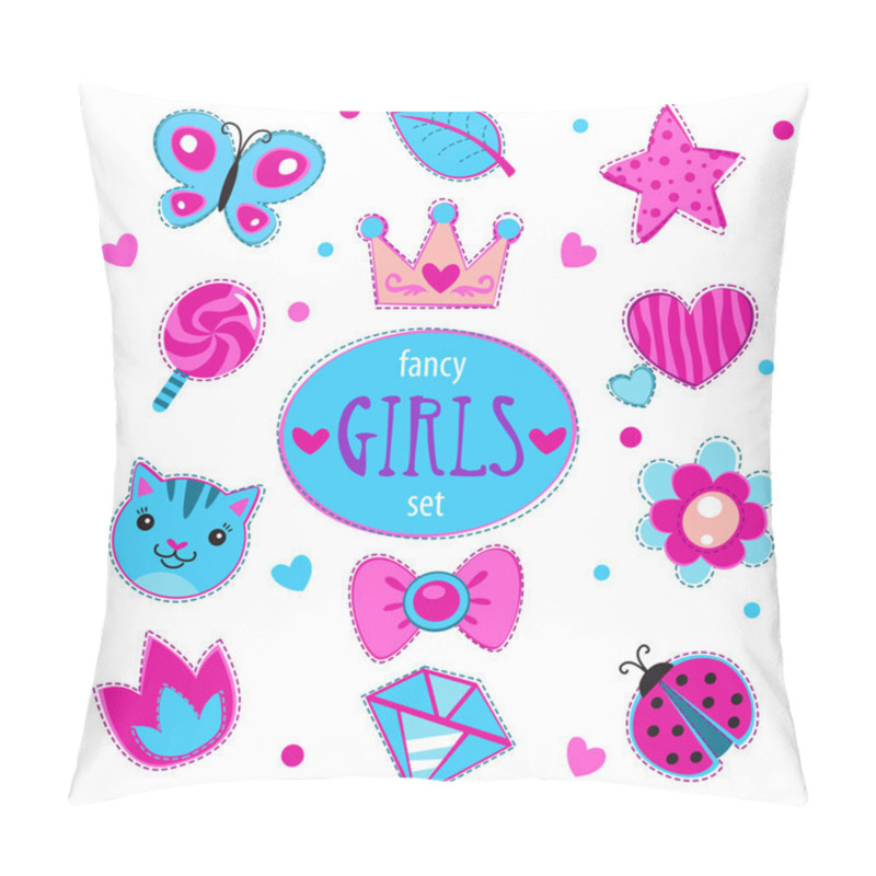 Personality  Cute Girlish Vector Set Pillow Covers