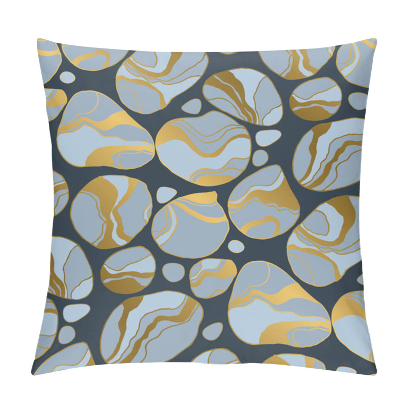 Personality  Abstract River Stones Golden Marble Texture Pillow Covers