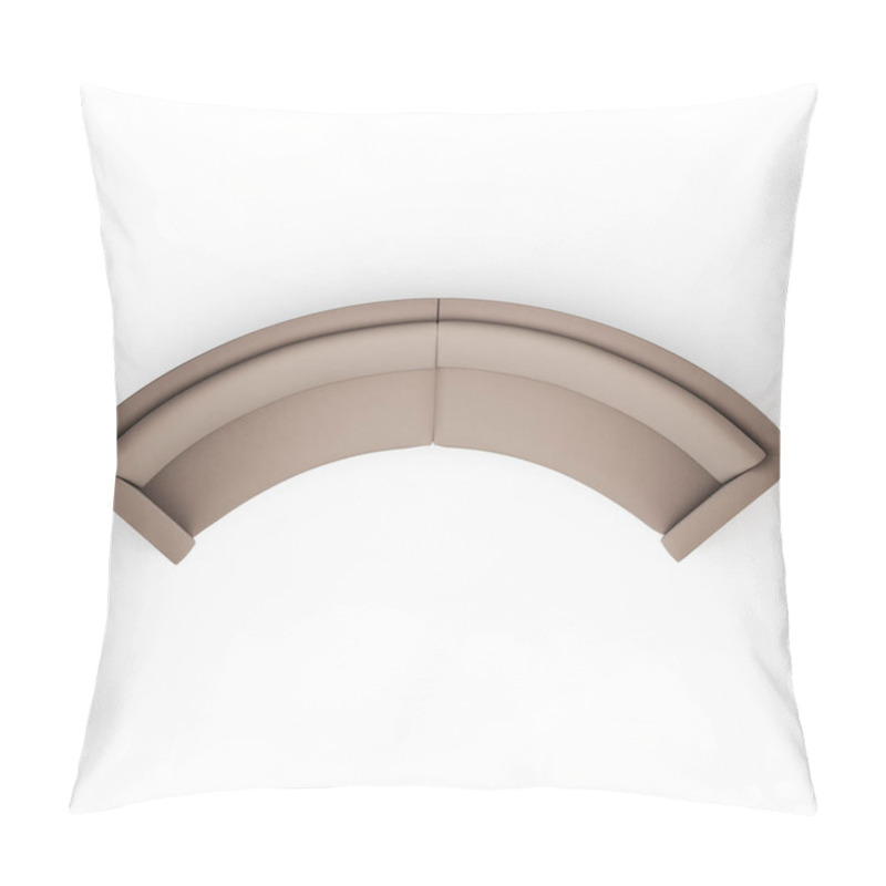 Personality  Semicircular Sofa Fabric With Pillows On A White Background Top View 3d Rendering Pillow Covers