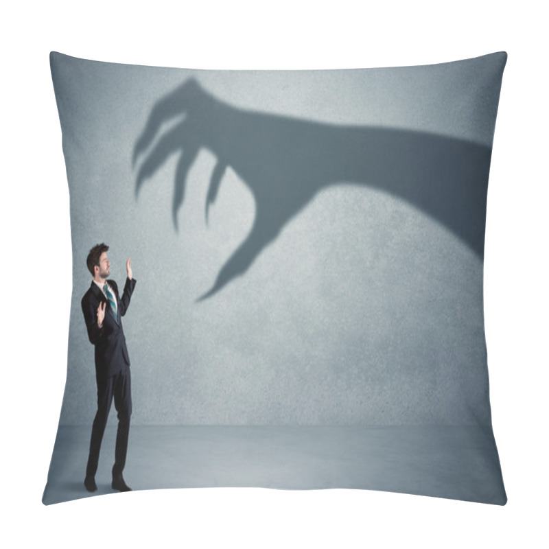 Personality  Business Person Afraid Of A Big Monster Claw Shadow Concept Pillow Covers