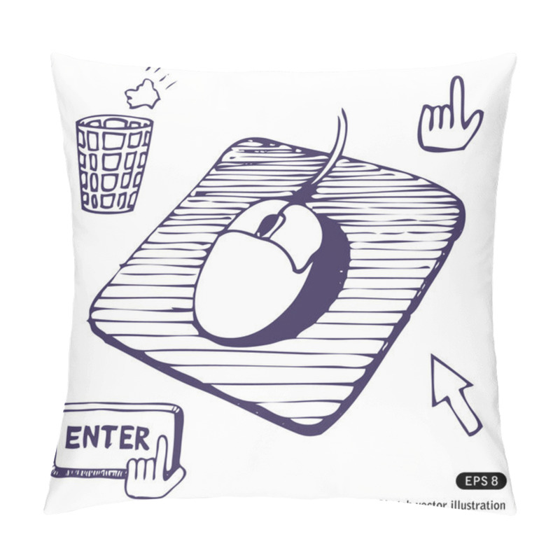 Personality  Mouse. Mouse Pad. Cursors And Buttons Pillow Covers