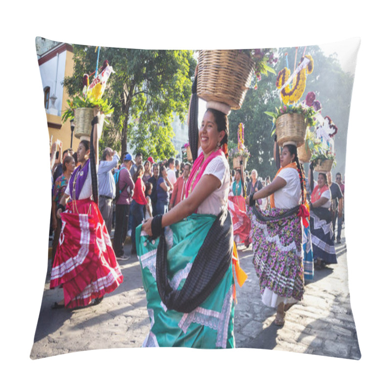 Personality  Oaxaca, Oaxaca / Mexico - 21/7/2018: ( Detail Of Celebration Of Traditional Guelaguetza In Downtown Oaxaca Mexico ) Pillow Covers