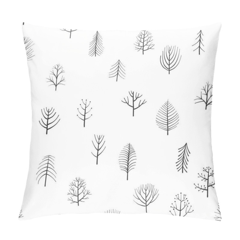 Personality  Vector Seamless Patterns With Doodle Trees Pillow Covers