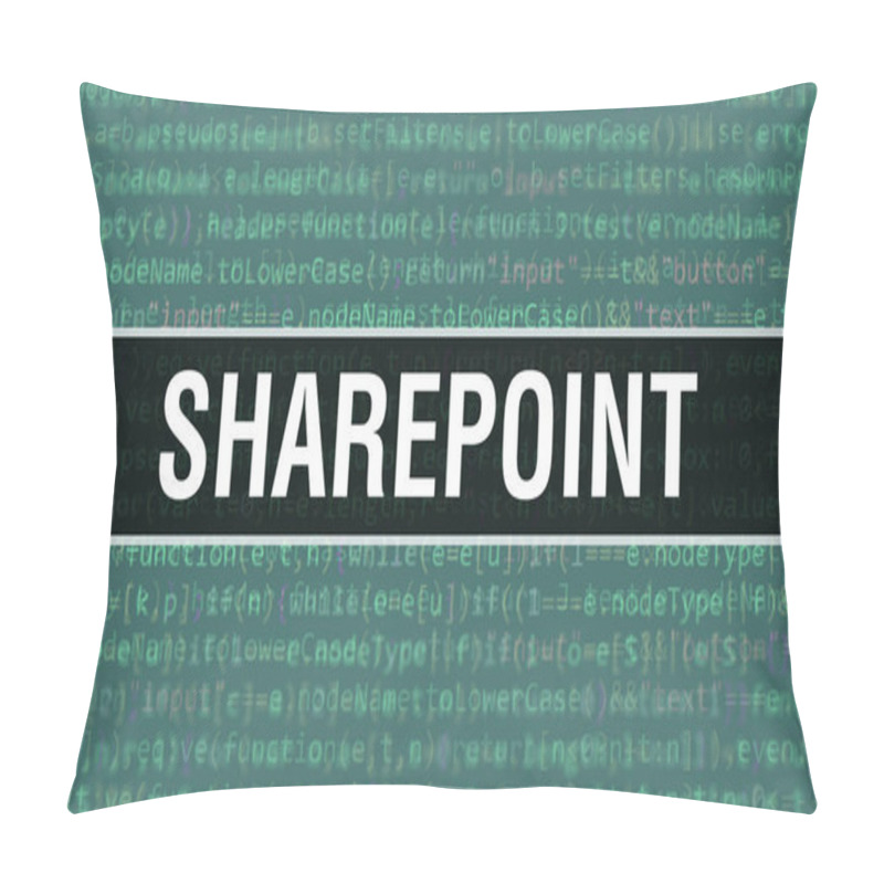 Personality  SharePoint With Binary Code Digital Technology Background. Abstract Background With Program Code And SharePoint. Programming And Coding Technology Background. SharePoint With Program Listin Pillow Covers