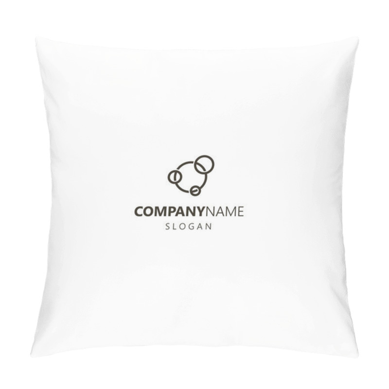 Personality  Black And White Simple Line Art Vector Iconic Logo Of Three Round Orbits Of Different Sizes Pillow Covers