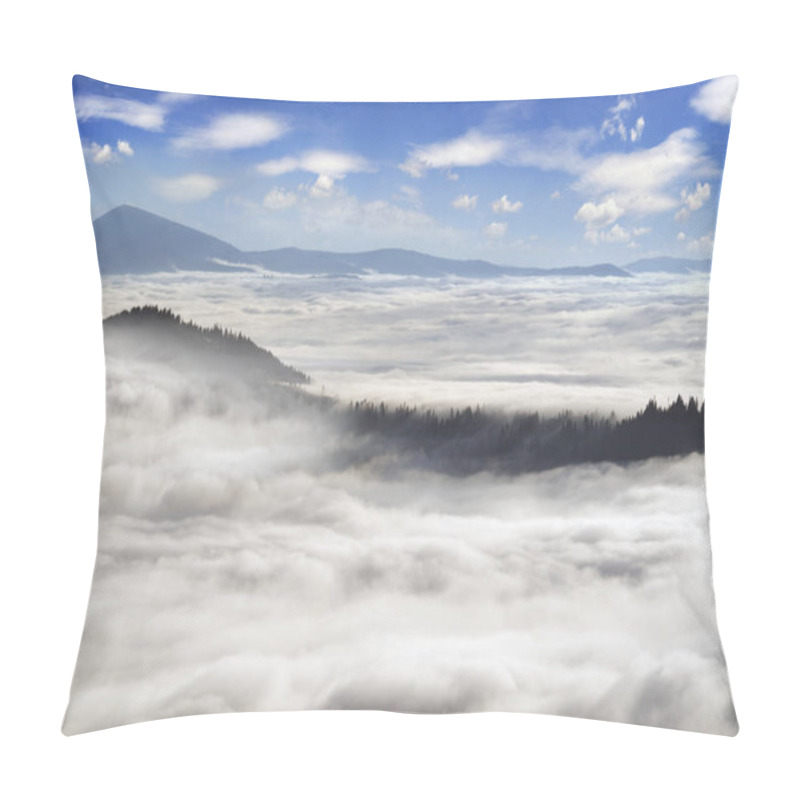 Personality  Sea Fog On A Mountain Valley In The Carpathians Pillow Covers