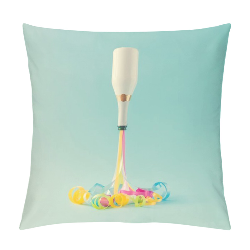 Personality  Champagne Bottle With Party Streamers Pillow Covers