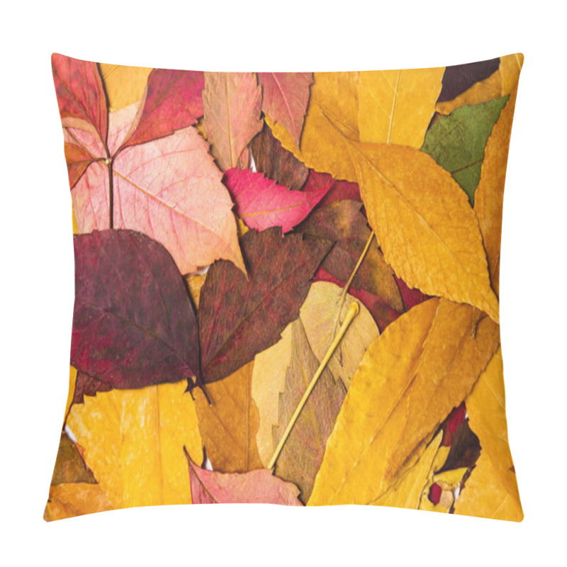 Personality  Autumn Leafs On A Pile Making A Background Pillow Covers