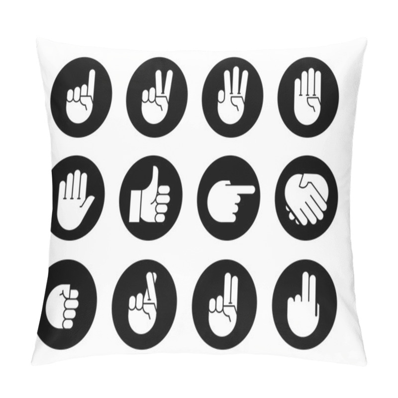 Personality  Hand Gestures. Icons Set. Pillow Covers