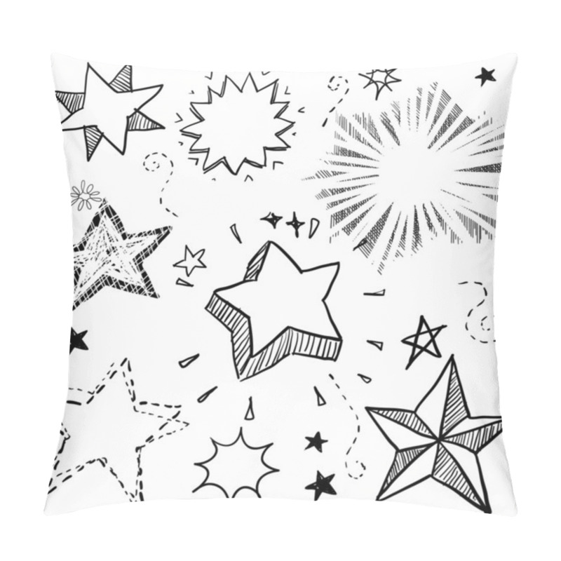 Personality  Stars And Explosions Doodles Pillow Covers