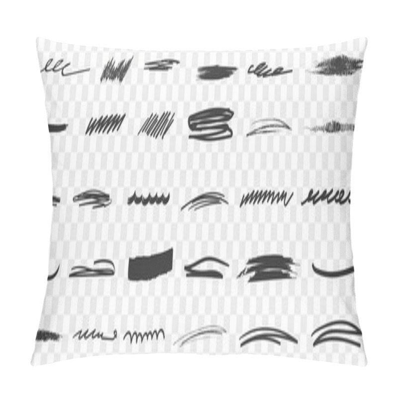 Personality  Thick And Thin Scribbles Lines Drawings Doodle Set Pillow Covers