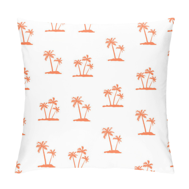 Personality  Tropical Floral Pattern With Repeating Coconut Trees Isolated On White Background. Vector Illustration Pillow Covers