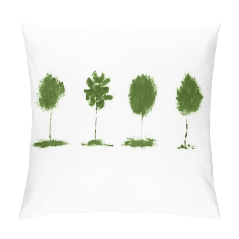 Personality  Ink Floral Leaves Illustrations Of Trees With Natural Texture Grunge Mascara. Pillow Covers