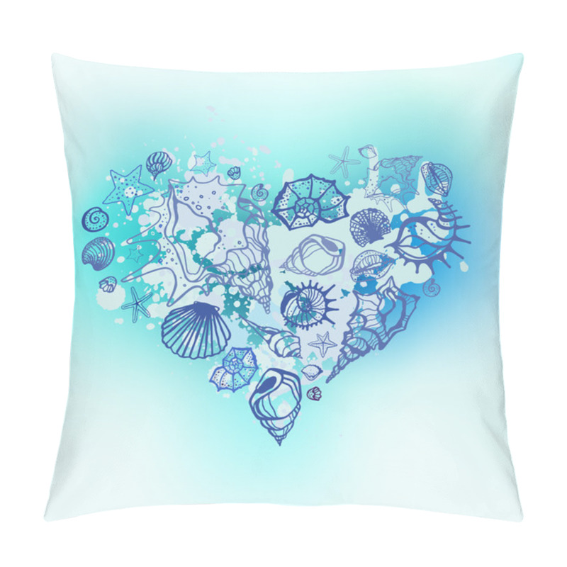 Personality  Heart Of Sea Shells.  Pillow Covers