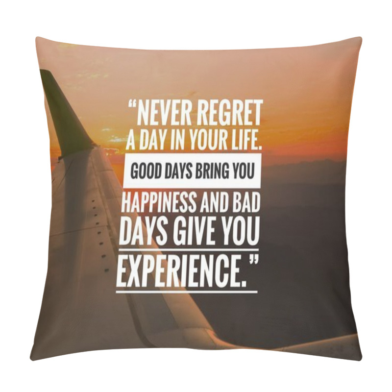 Personality  Inspirational Motivation Quote About Life With Beautiful Sky Background Wallpaper Image Pillow Covers