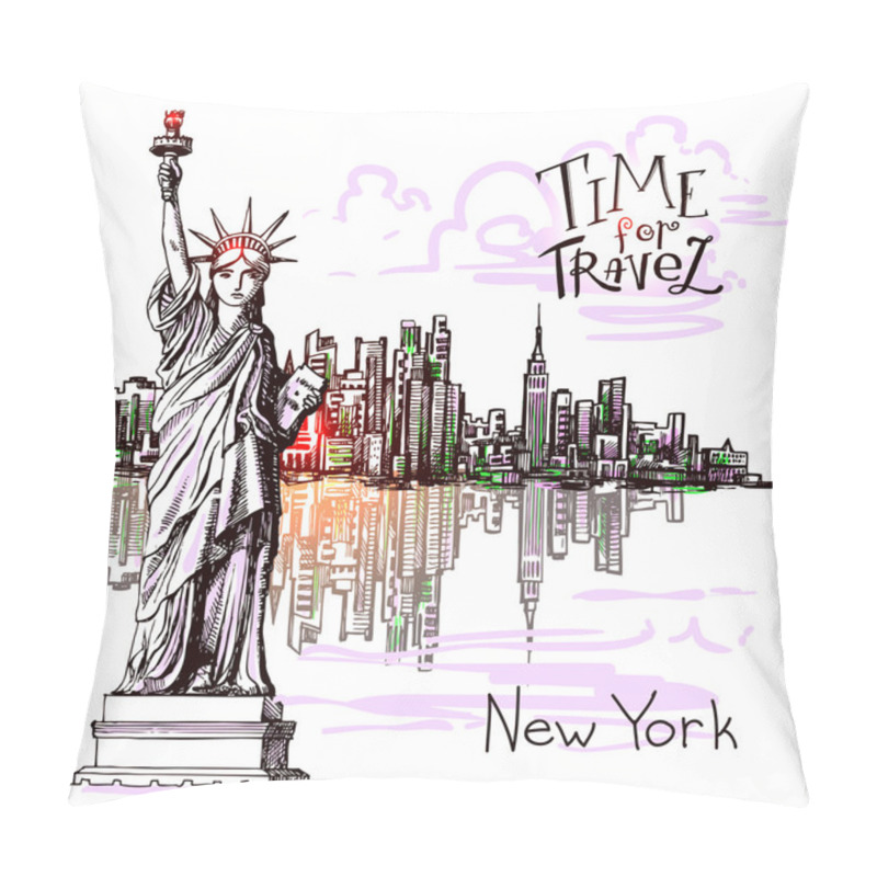 Personality  New York Sketch Pillow Covers