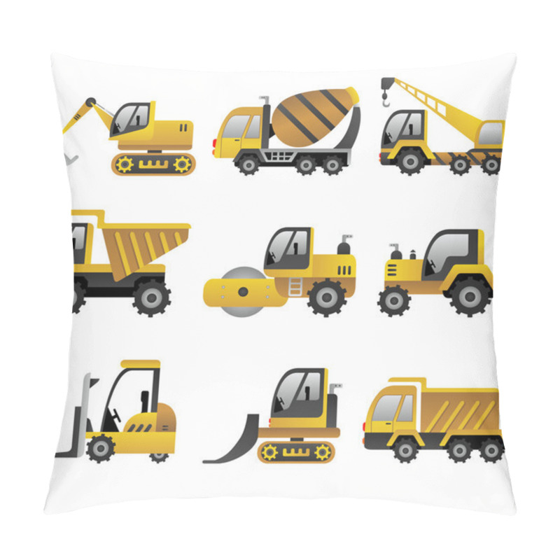 Personality  Big Construction Vehicles Icons Pillow Covers