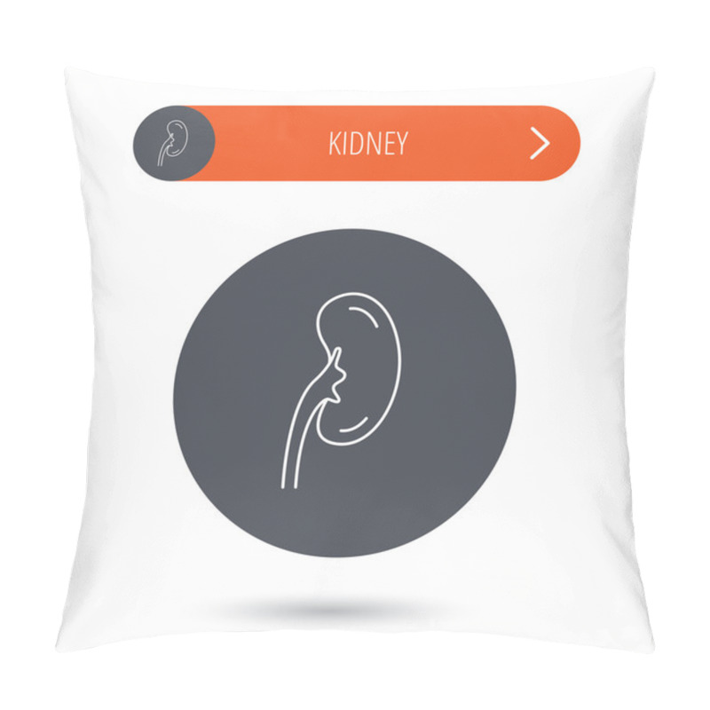 Personality  Kidney Icon. Transplantation Organ Sign. Pillow Covers