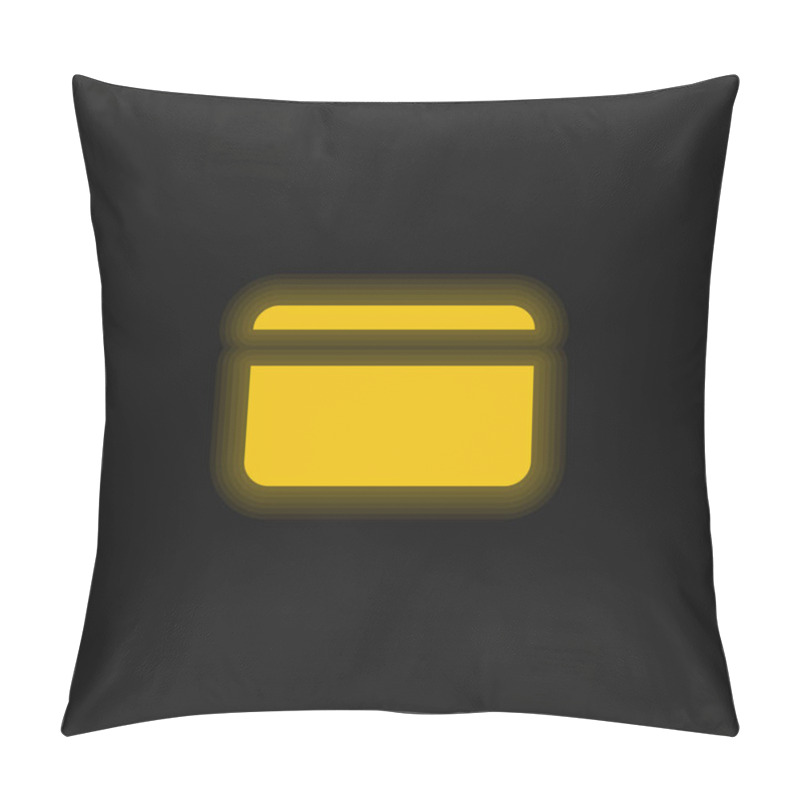 Personality  Bank Credit Card Yellow Glowing Neon Icon Pillow Covers