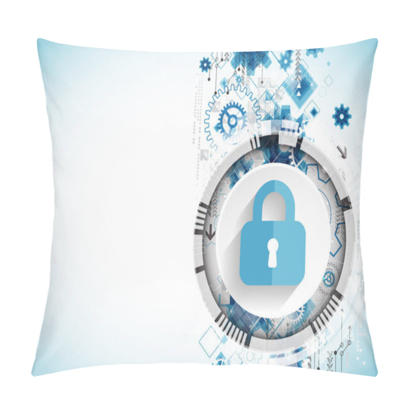 Personality  Protection Concept. Protect Mechanism, System Privacy. Vector Illustration Pillow Covers