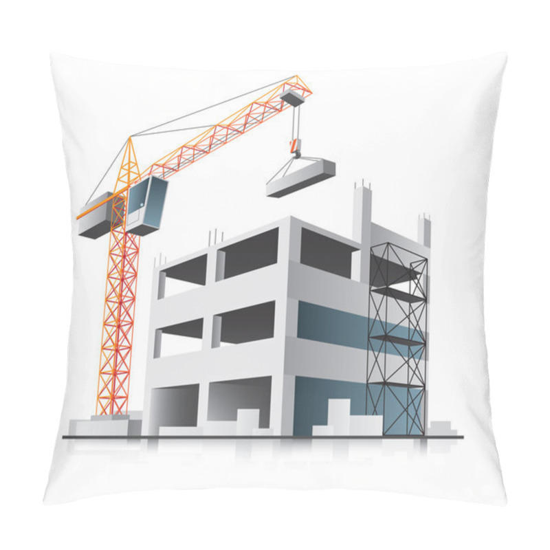 Personality  Building Construction With Crane Pillow Covers