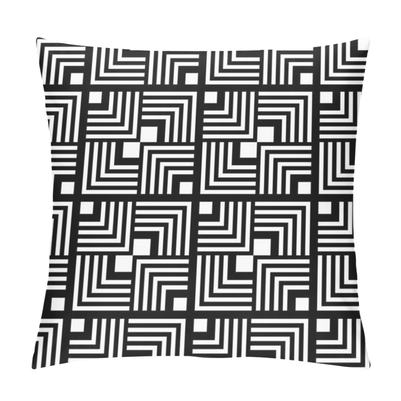 Personality  Seamless Black And White Geometric Pattern, Simple Vector Stripe Pillow Covers