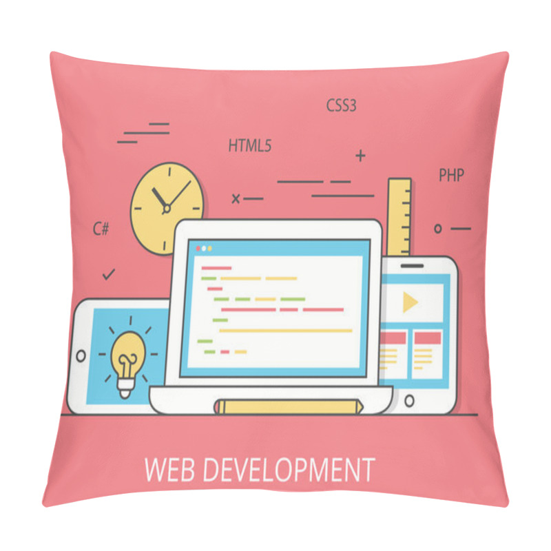 Personality  Responsive Web Development Layout Website Pillow Covers