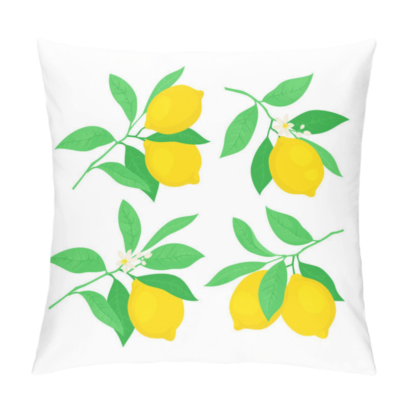 Personality  Seamless Vector Pattern With Yellow Lemons And Green Leaves Pillow Covers