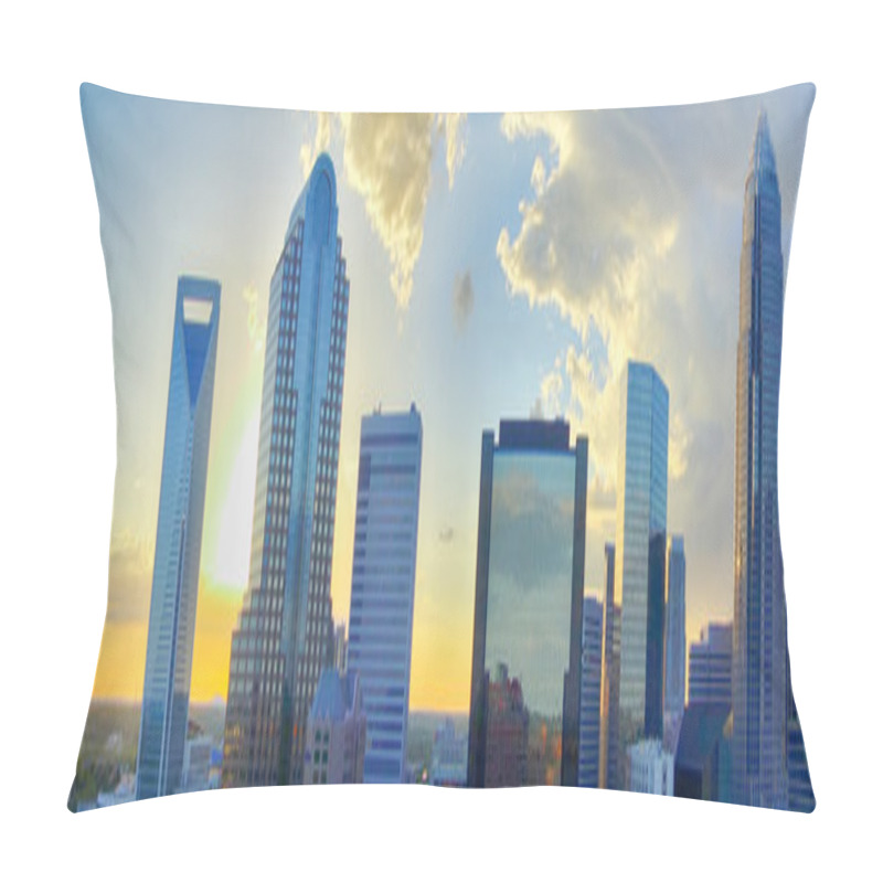 Personality  Sunset Over Charlotte City Skyline Of North Carolina Pillow Covers