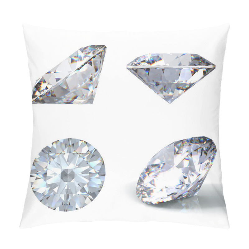 Personality  3d Round Brilliant Cut Diamond Pillow Covers