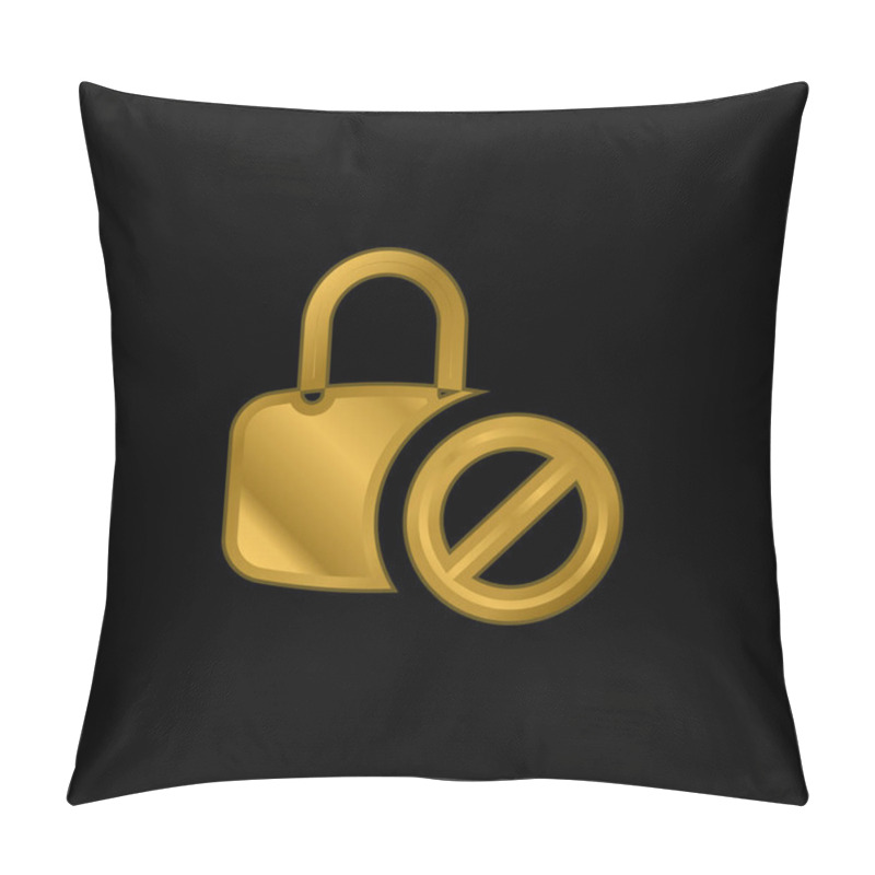 Personality  Blocked Gold Plated Metalic Icon Or Logo Vector Pillow Covers