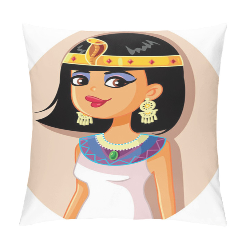 Personality  Cleopatra Egyptian Queen Vector Illustration Pillow Covers