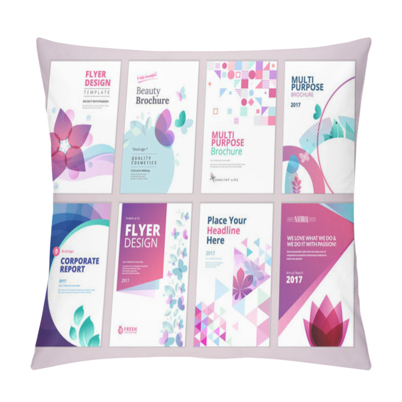 Personality  Beauty And Wellness Brochure Cover Design And Flyer Layout Templates Collection Pillow Covers