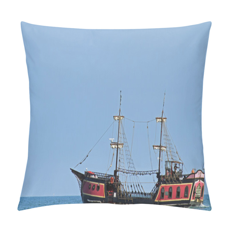 Personality  Pirate Ship Sails The Seas In Search Of Board And Plunder Pillow Covers