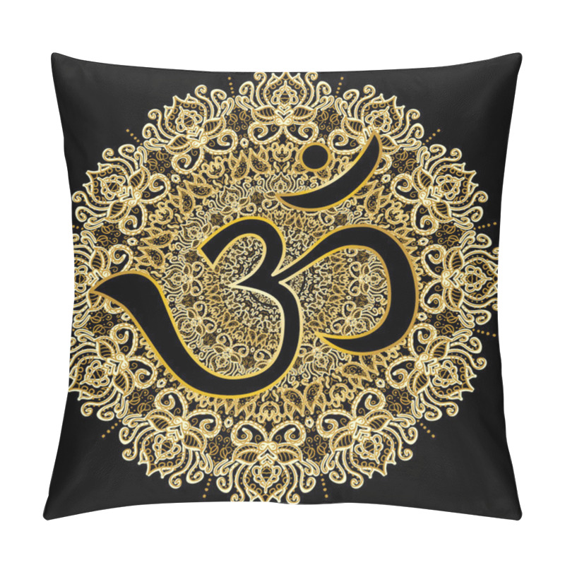 Personality  Om Sing On  Mandala Background Pillow Covers