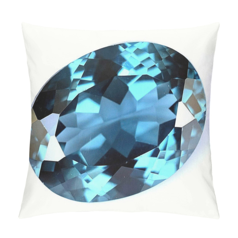 Personality  Natural Gem Blue Spinel On A Gray Background Pillow Covers