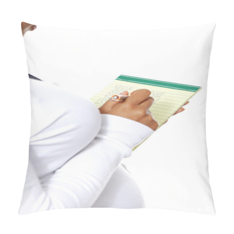 Personality  Pregnant Woman Choosing Name For Her Baby Pillow Covers