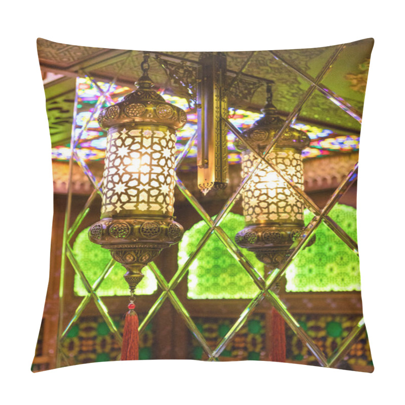 Personality  Arabic Lantern In The Interior, Ramadan Background Pillow Covers