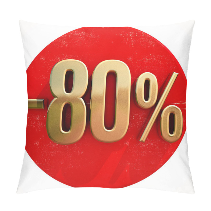 Personality  Gold 80 Percent Sign On Red Pillow Covers