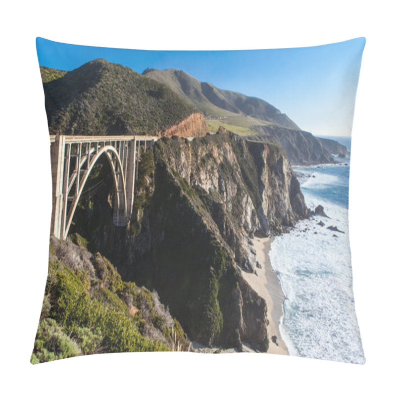 Personality  Bixby Bridge And Coastline At Big Sur Pillow Covers