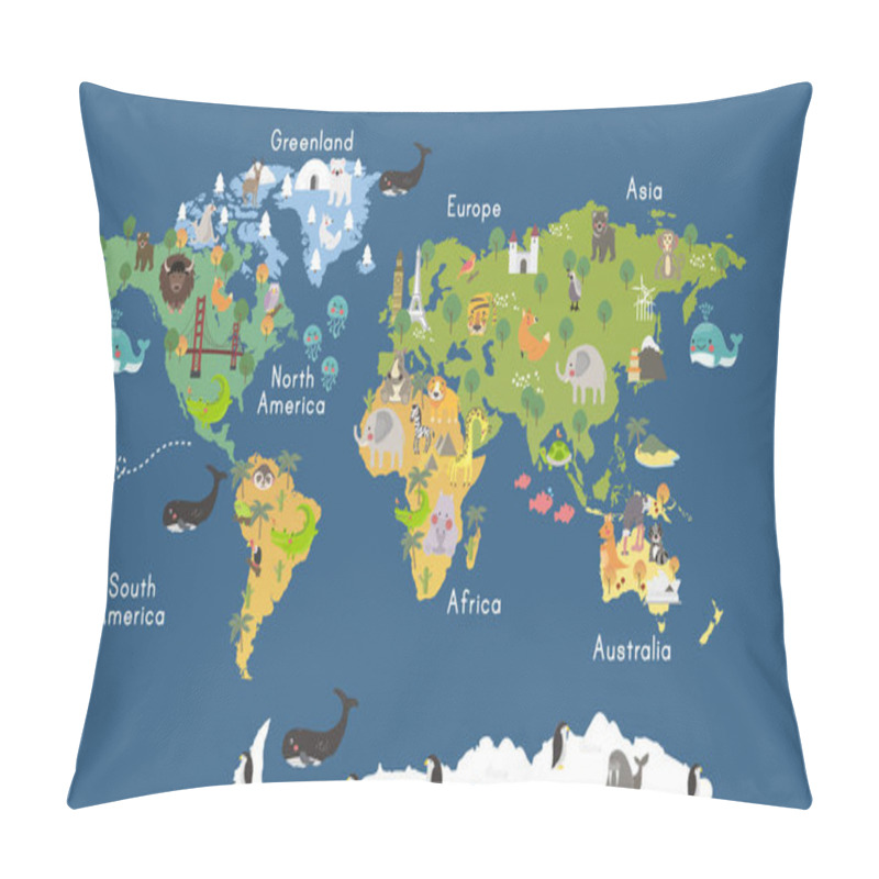 Personality  Cartoon Animals Flat Icon  Pillow Covers