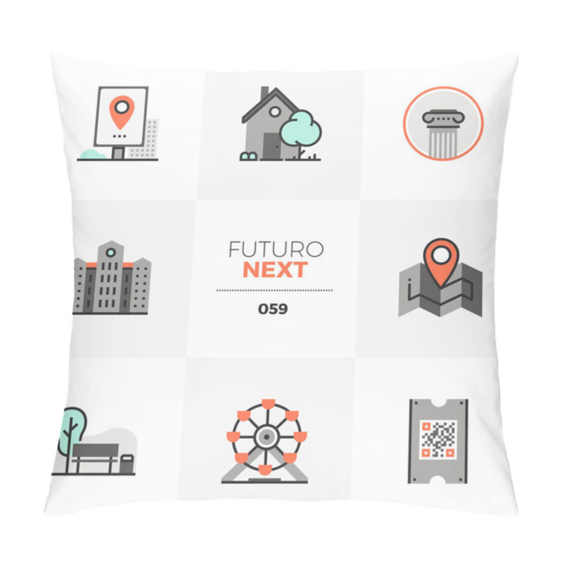 Personality  City Trip Futuro Next Icons Pillow Covers