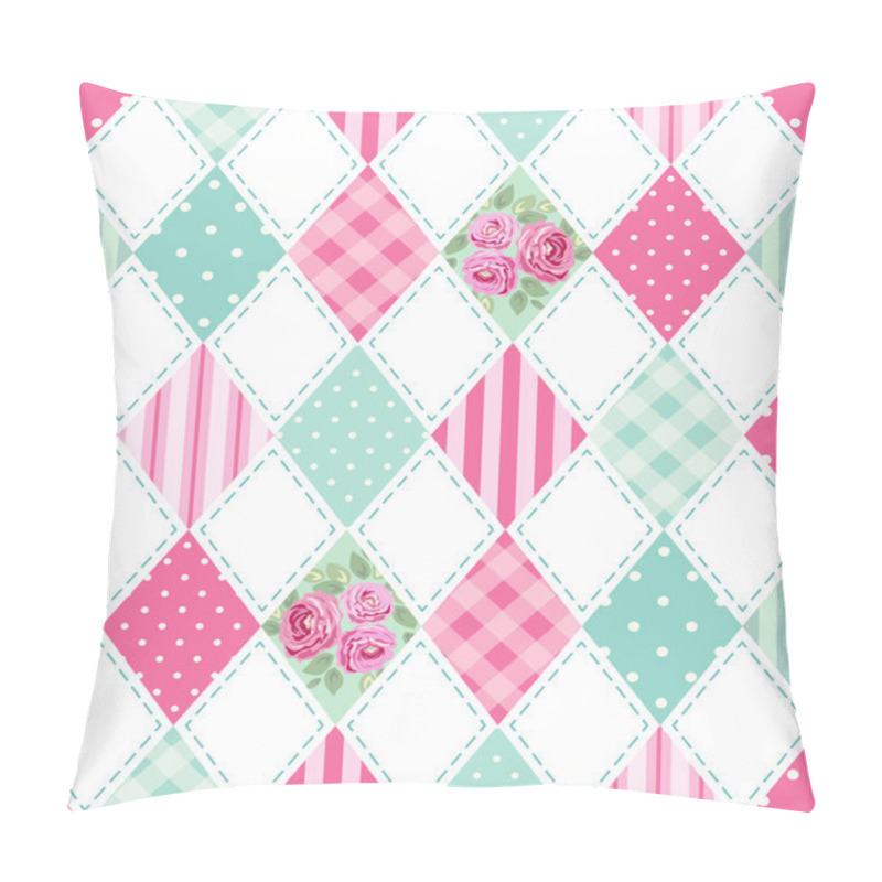 Personality  Pattern In Rhombus Shapes With Flowers Pillow Covers